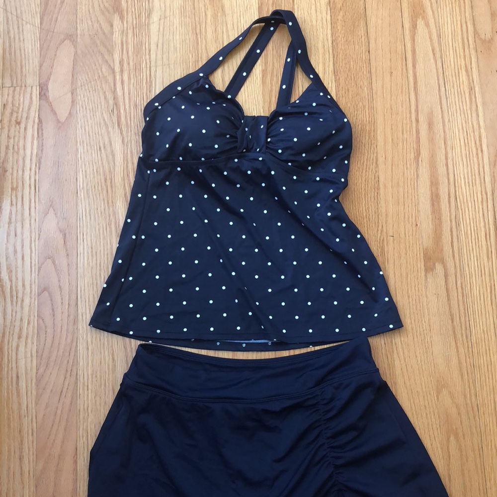 Polka dot tankini top and bottom